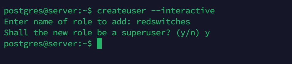 createuser postgres