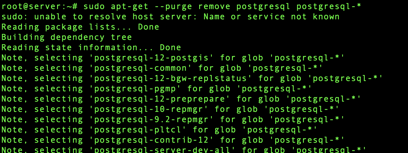 Uninstall PostgreSQL on Ubuntu
