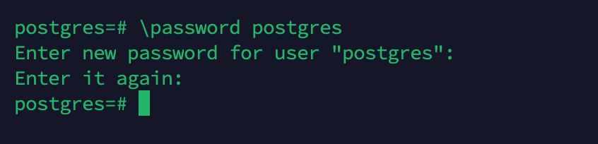 postgres setup password for default user