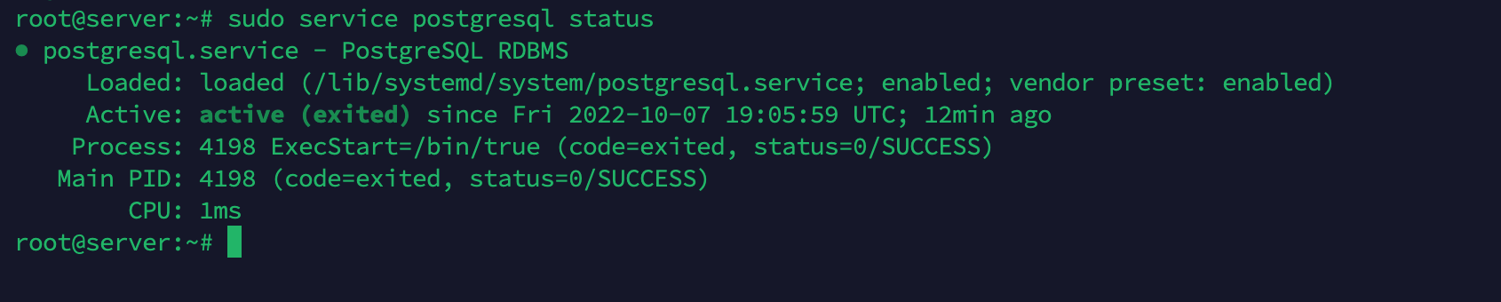 Confirm PostgreSQL Service is Up and Running