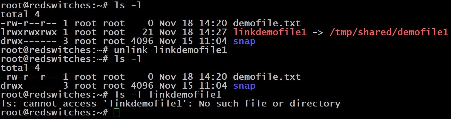 ls -l demofile output