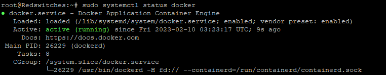 Check the docker status after the installing Docker on ubuntu