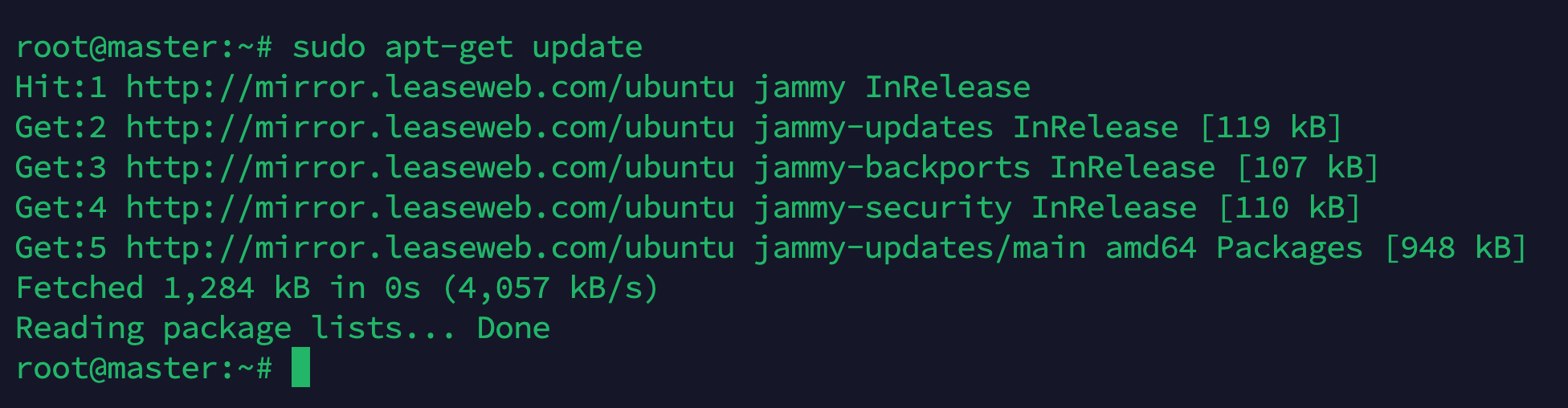 Ubuntu update command line for docker swarm
