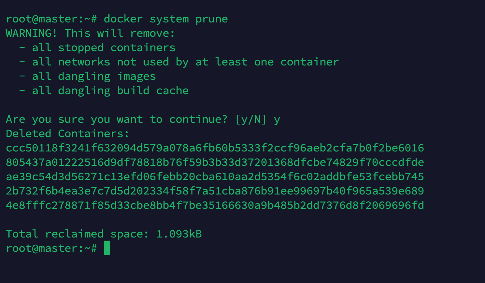 docker system prune