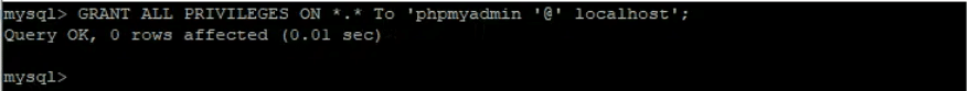 grant previledges phpmyadmin on ubuntu