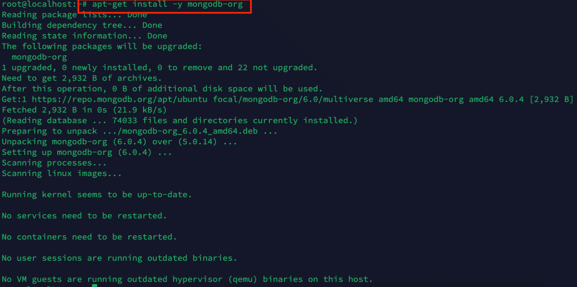 step 4 to install mongoDB on ubuntu