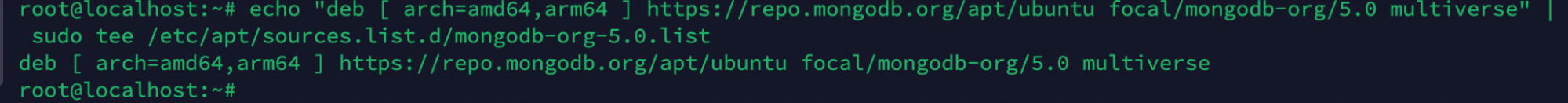 Step 3 to install mongoDB on ubuntu