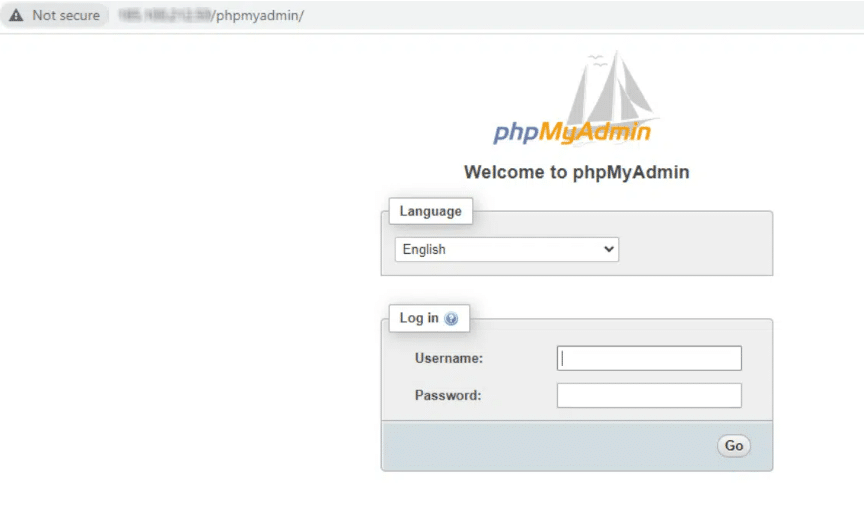 phpmyadmin on ubuntu login page