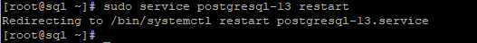 # sudo service postgresql-13 restart