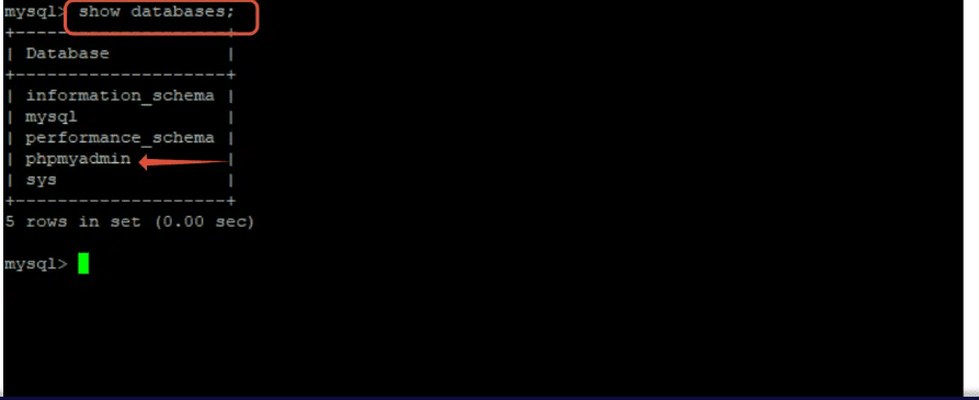 phpmyadmin on ubuntu show databases 