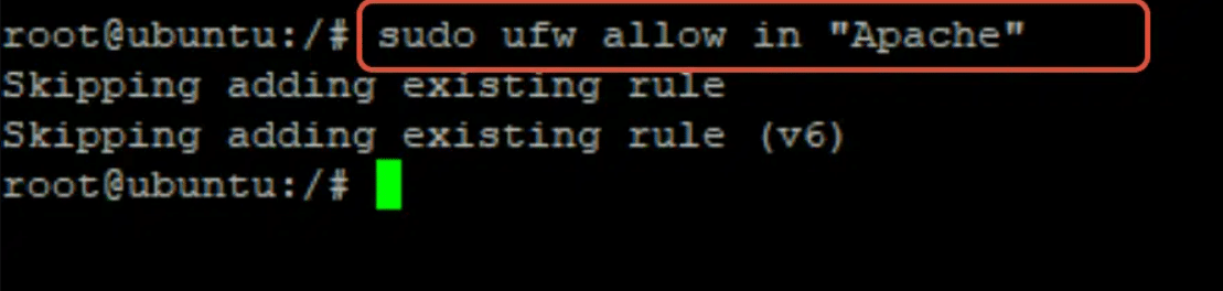 phpmyadmin on ubuntu ufw allow in apache
