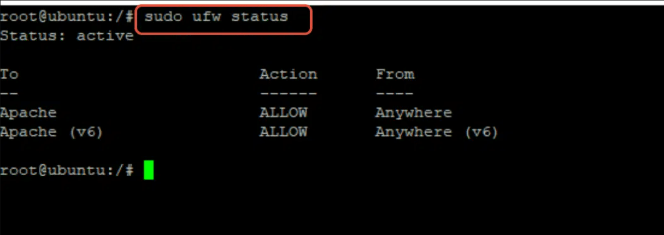 phpmyadmin on ubuntu ufw firewall status