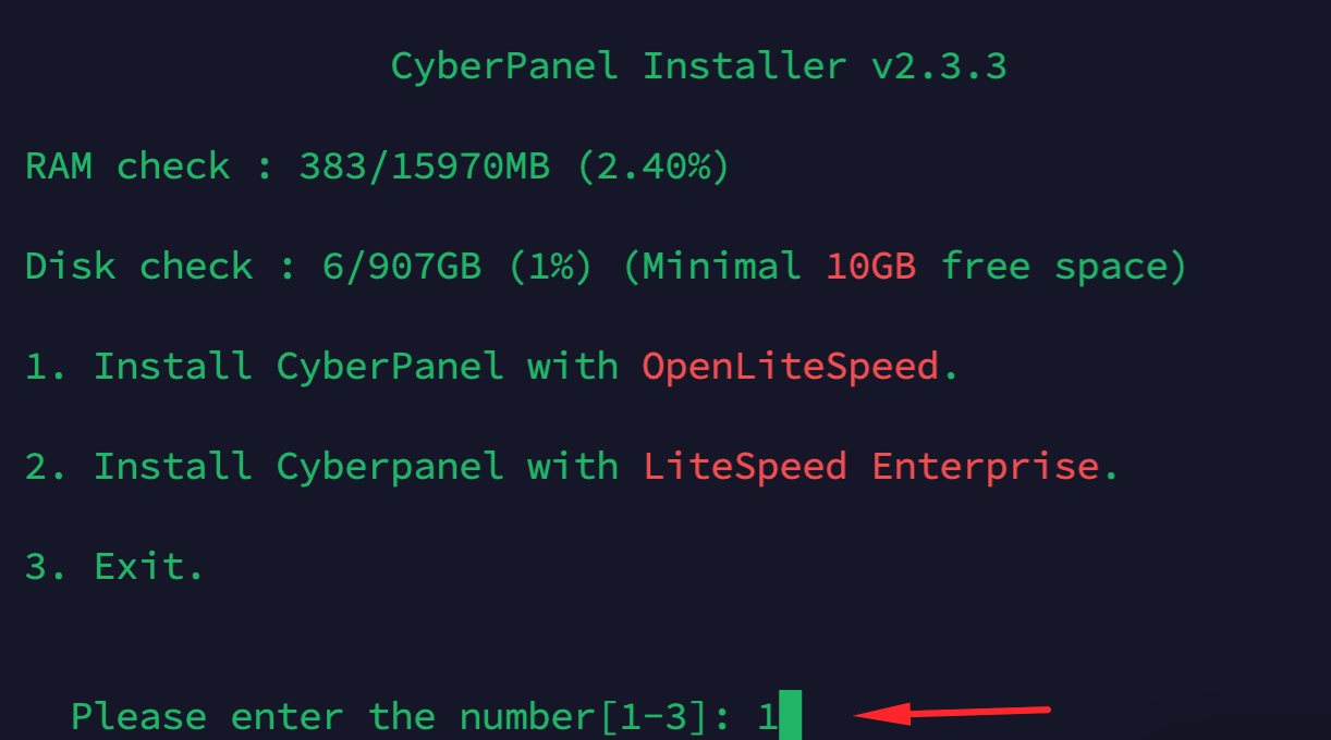 4 Cyberpanel initial configuration