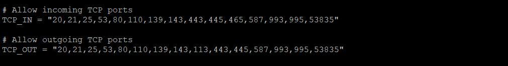 csf firewall ports