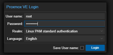 proxmox ve login