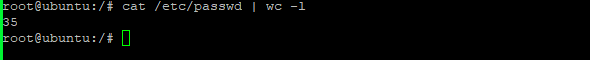 $ cat /etc/passwd | wc –l