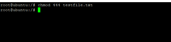 # chmod 444 testfile.txt