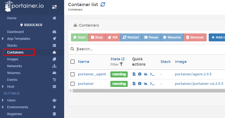 container list