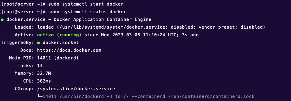 Start and Enable Docker