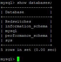 mysql> SHOW DATABASES;