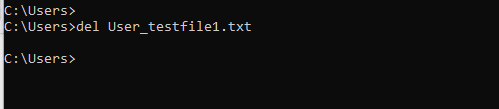 del user testfile1.txt