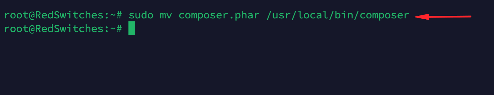 sudo mv composer.phar /usr/local/bin/composer