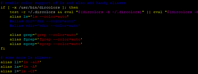 Defining Aliases in .bashrc File