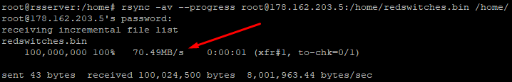 Show rsync Progress During Data Transfer