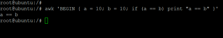 awk command in unix relational expression