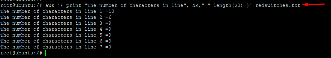 awk command in unix counting