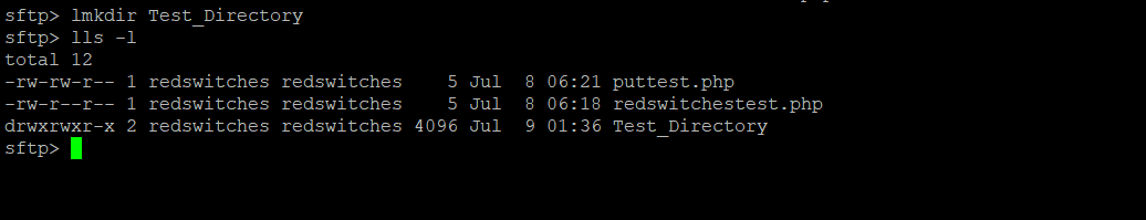 directory creation on local system through sftp