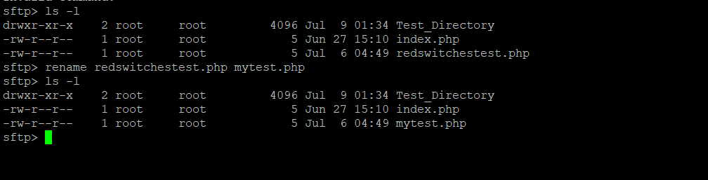 renaming file through sftp