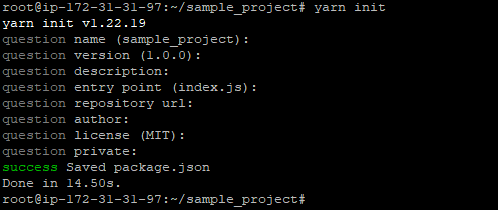 yarn Initialize a New Project