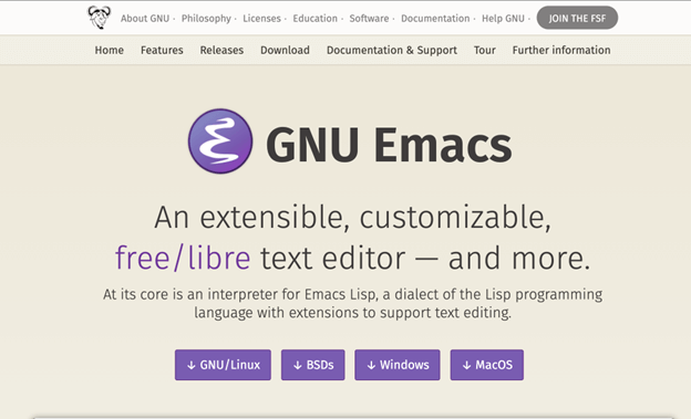 Emacs best text editor linux