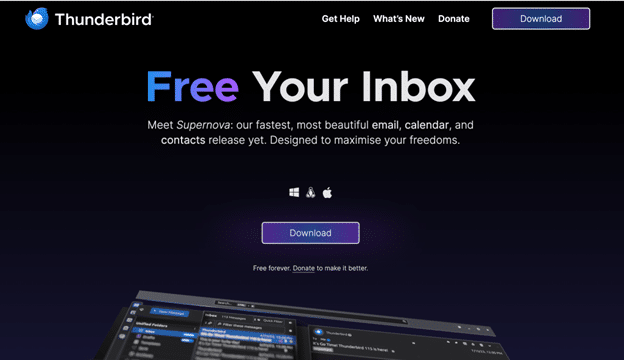 Thunderbird best Linux email client