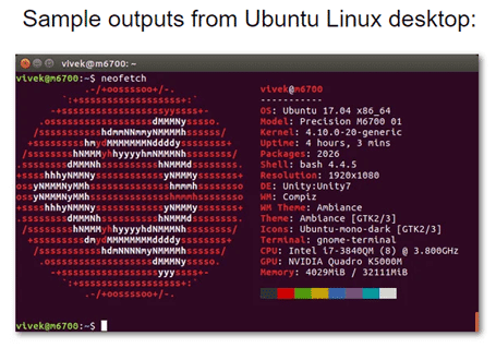 Neofetch is the best app for ubuntu