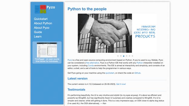 Pyzo is the best linux IDE