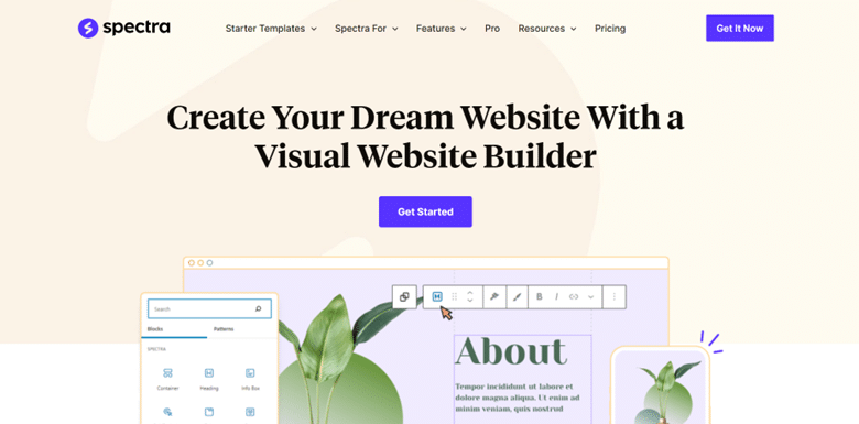 Spectra wordpress page builder