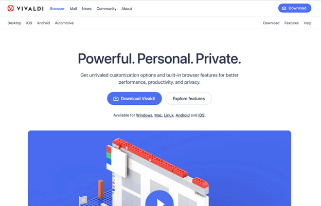 Vivaldi Browser  Powerful, Personal and Private web browser