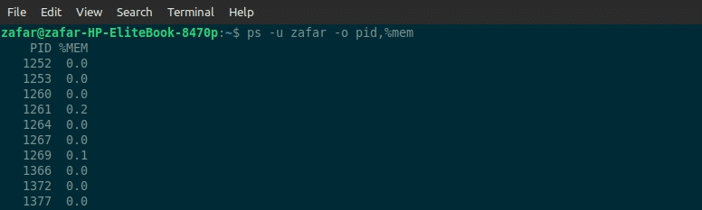 View Process Memory Consumption