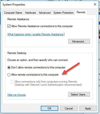 Allow Remote Connections