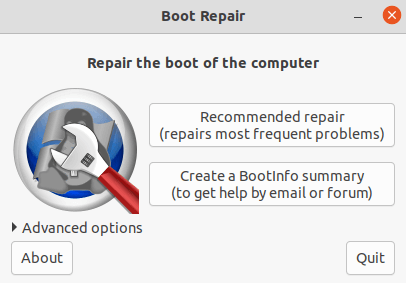 boot-repair GUI