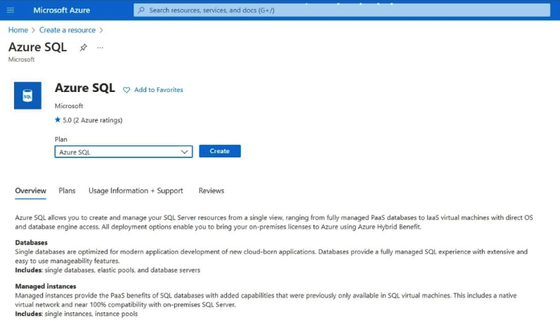 azure sql database instance