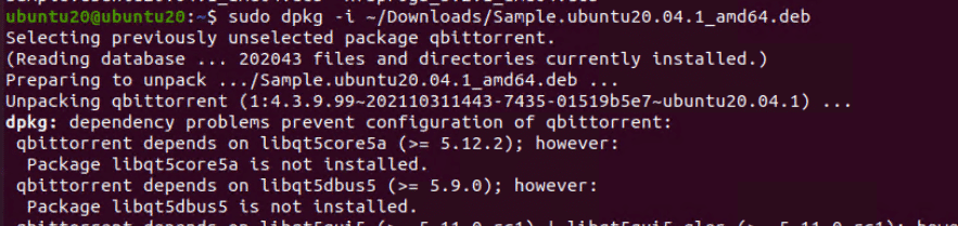 sudo dpkg -i <package path> (Absolute path)