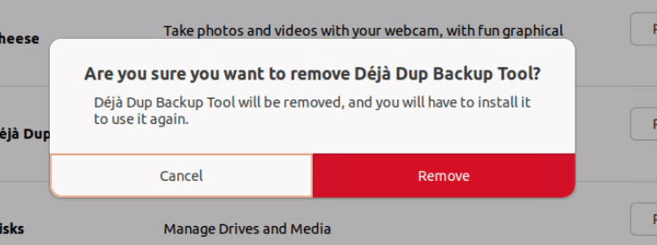 To uninstall the software, click Remove Package.