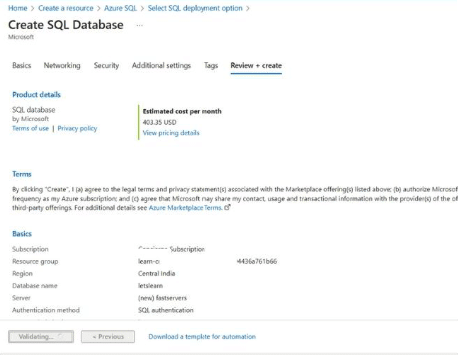 final review azure sql database 