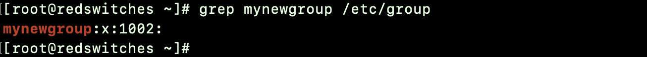 # grep mynewgroup /etc/group