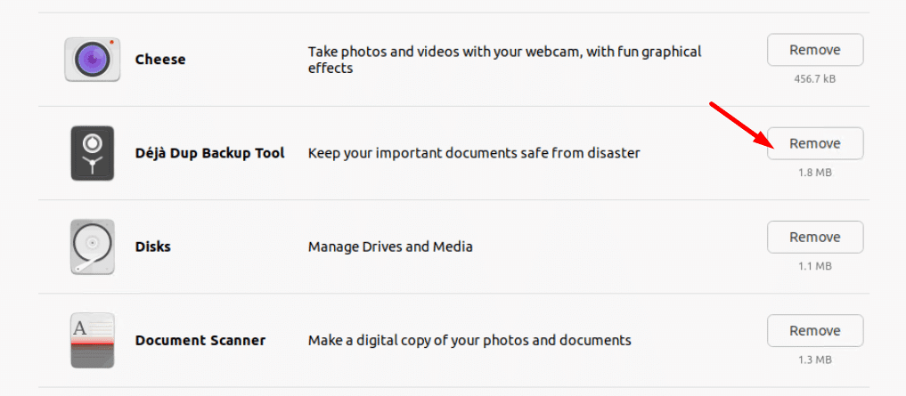 Find the software you wish to uninstall