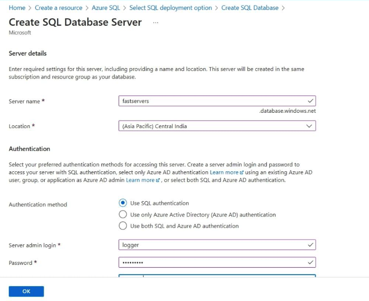 azure sql database server
