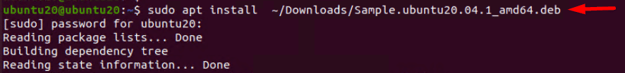  sudo apt install <package path>